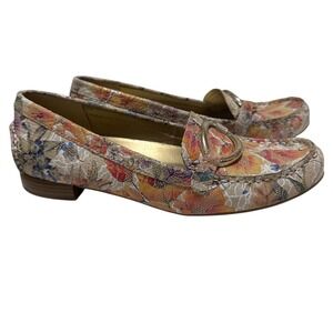ANNE‎ KLEIN Harmonie Women's Floral Leather Driving Shoes Loafers Size 9.5